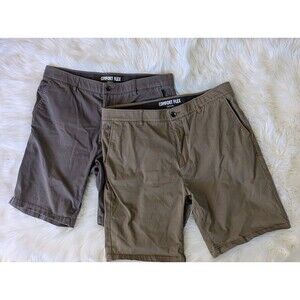 Union Comfort Flex Men’s Shorts Size 40 Lot of 2 Khaki Tan Gray Stretch Casual